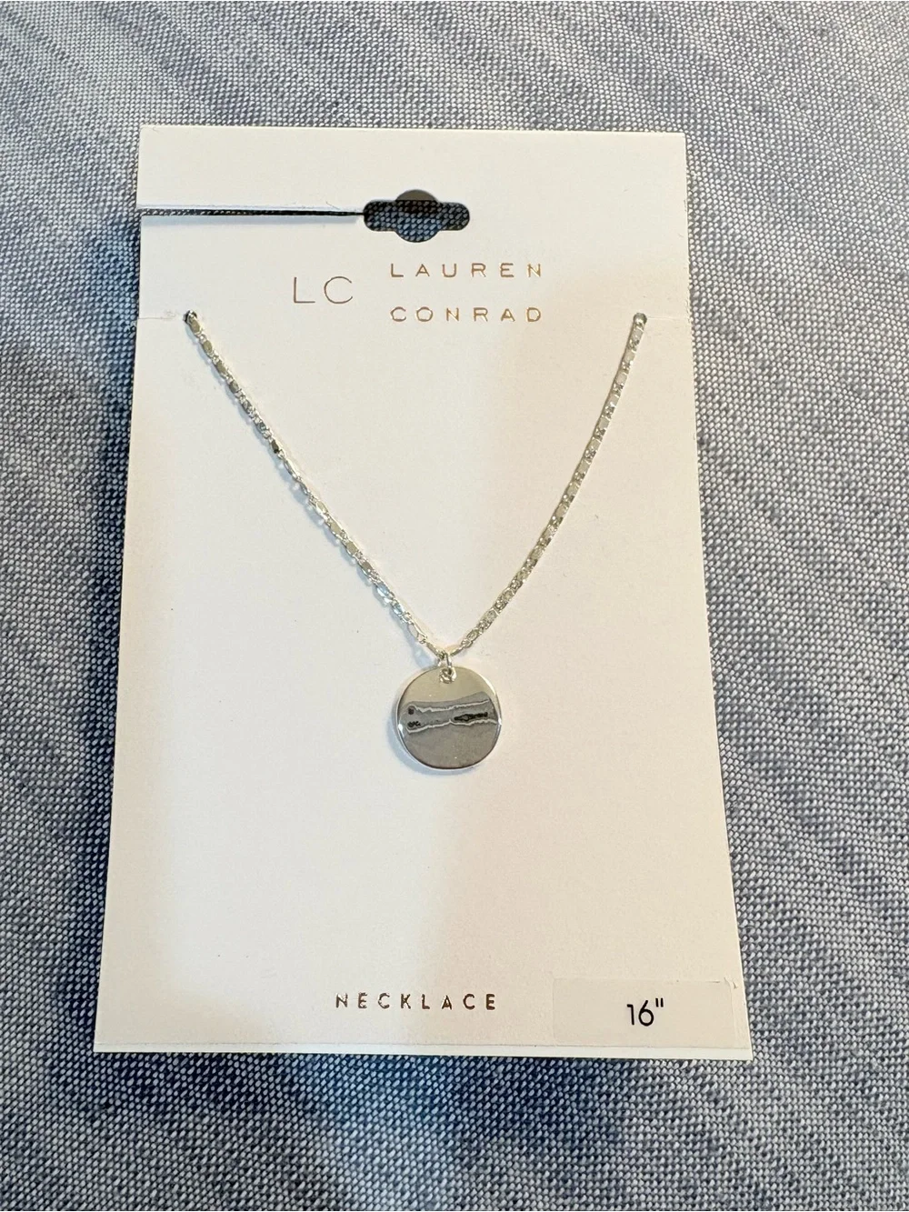 LC Lauren Conrad Silver Round Disc Necklace